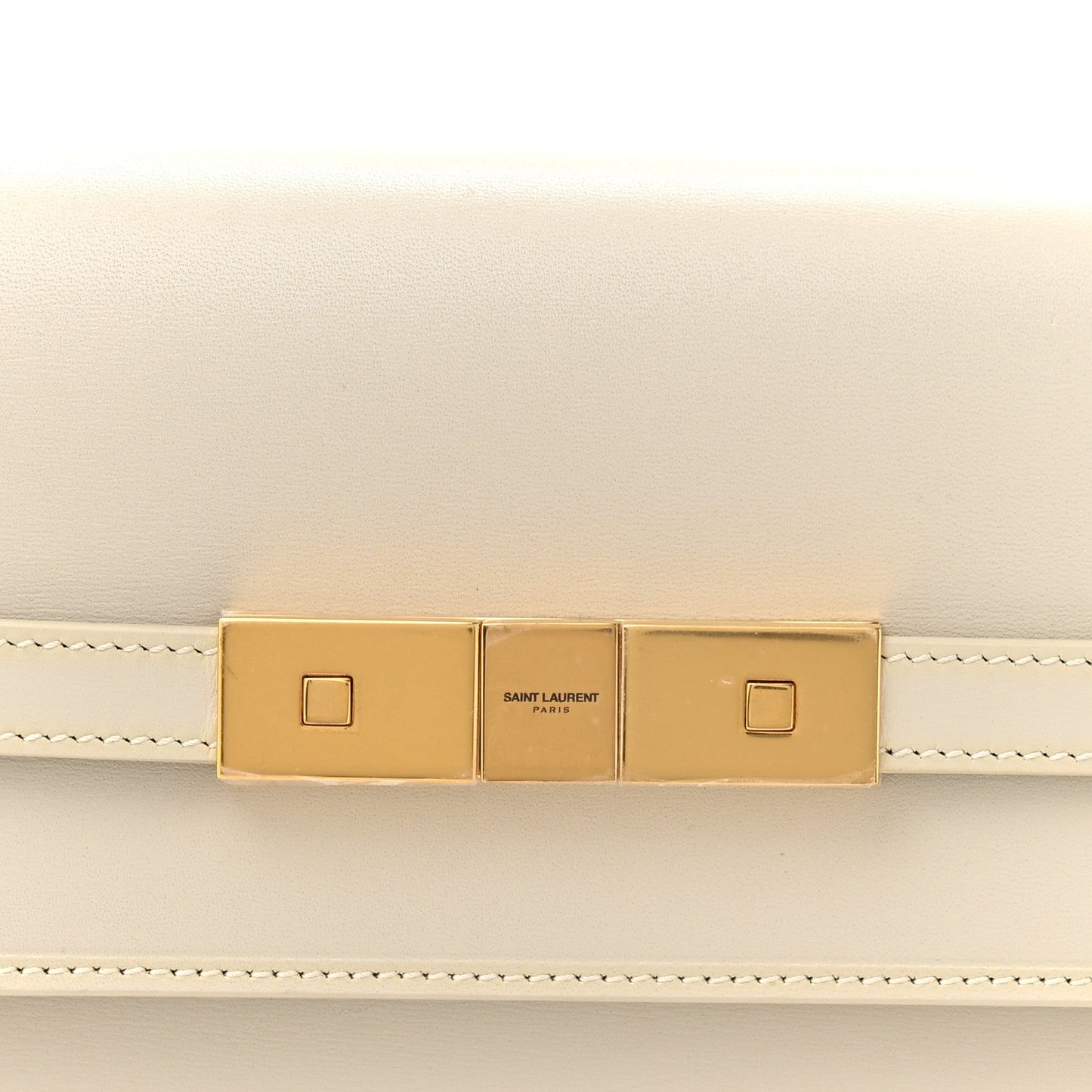 Saint Laurent Smooth Calfskin Manhattan Shoulder Bag Crema Soft