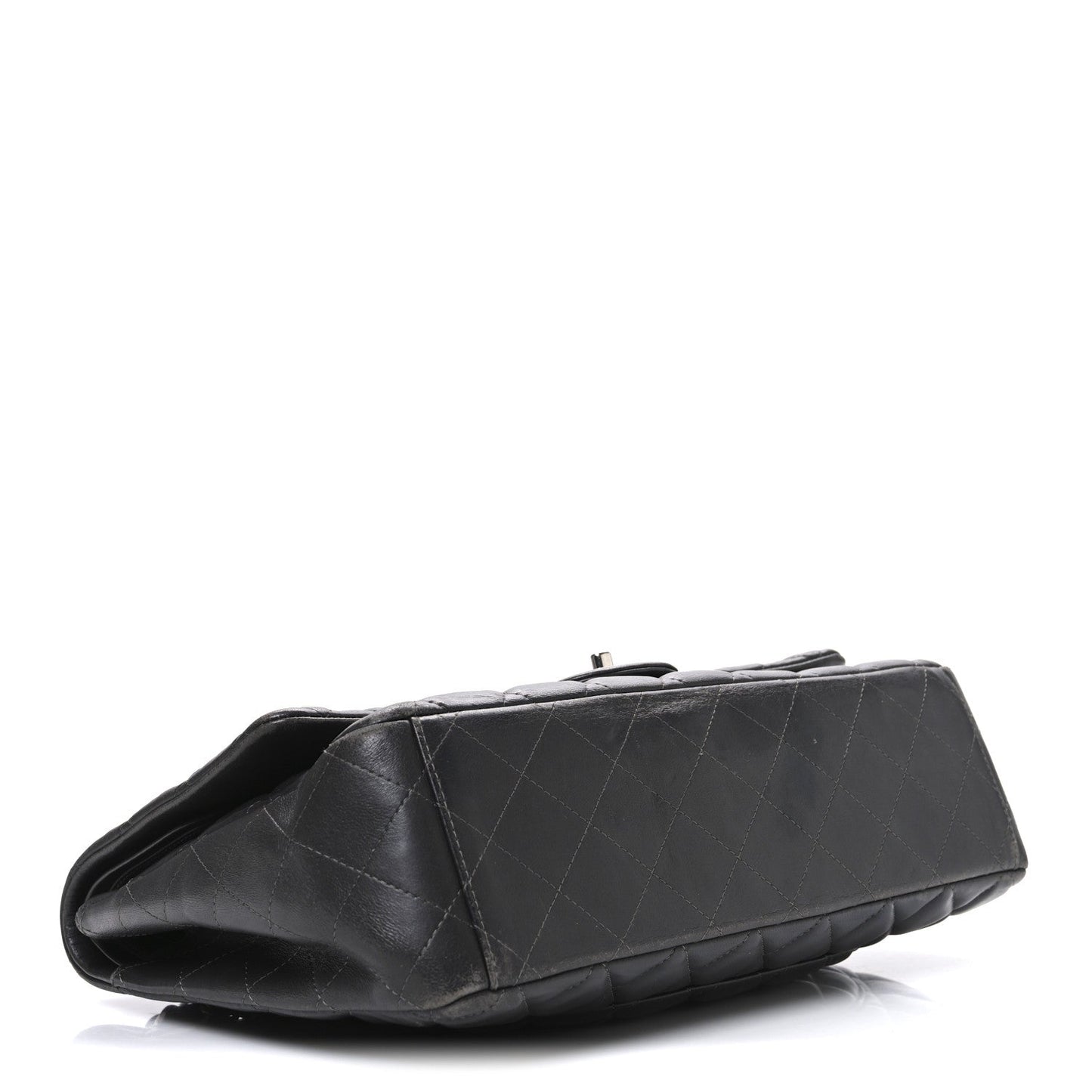 Chanel Lambskin Quilted Maxi Double Flap Dark Grey