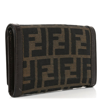 Fendi Zucca Compact Wallet Tobacco