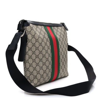 Gucci GG Supreme Monogram Web Messenger Bag Black