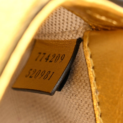 Gucci Metallic Demetra Mini Horsebit 1955 Asymmetric Shoulder Bag Gold