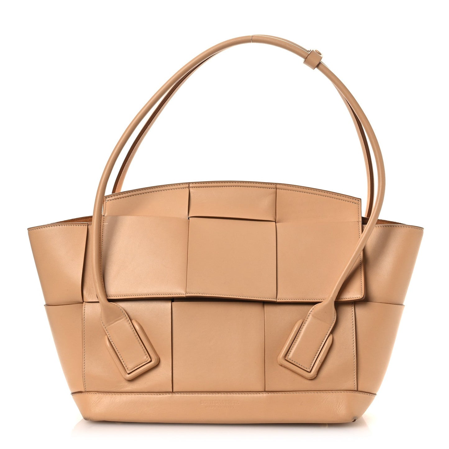 Bottega Veneta Grained Calfskin Maxi Intrecciato Medium Arco Nude