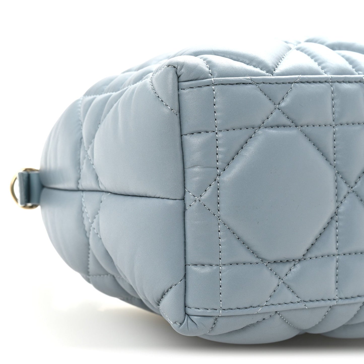 Christian Dior Calfskin Macrocannage Small Diortravel Nomad Pouch Bracing Blue