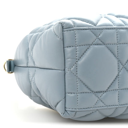 Christian Dior Calfskin Macrocannage Small Diortravel Nomad Pouch Bracing Blue