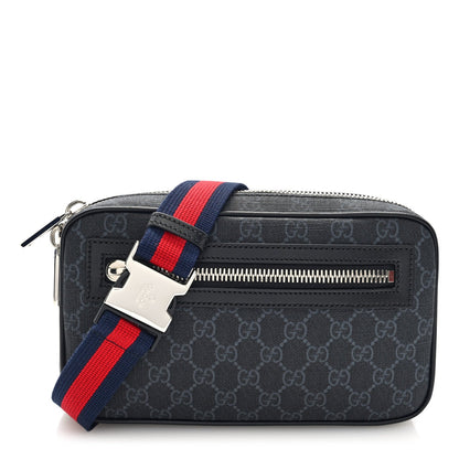 Gucci Soft GG Supreme Monogram Web Belt Bag Black Grey