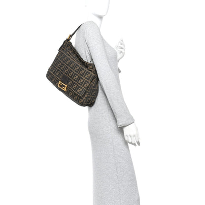 Fendi Zucca Zipped Baguette Tobacco