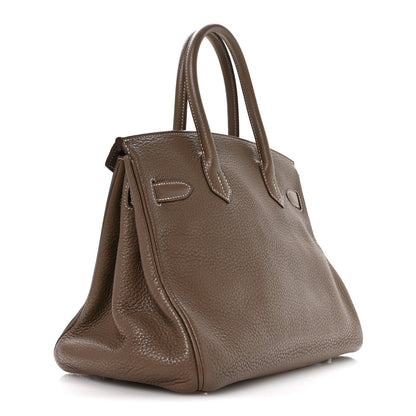 Hermes Taurillon Clemence Birkin 30 Etoupe