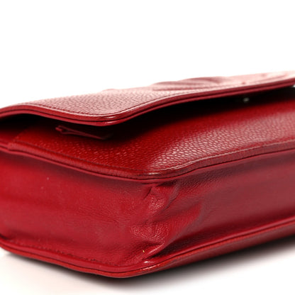 Chanel Caviar Timeless CC Wallet on Chain WOC Red