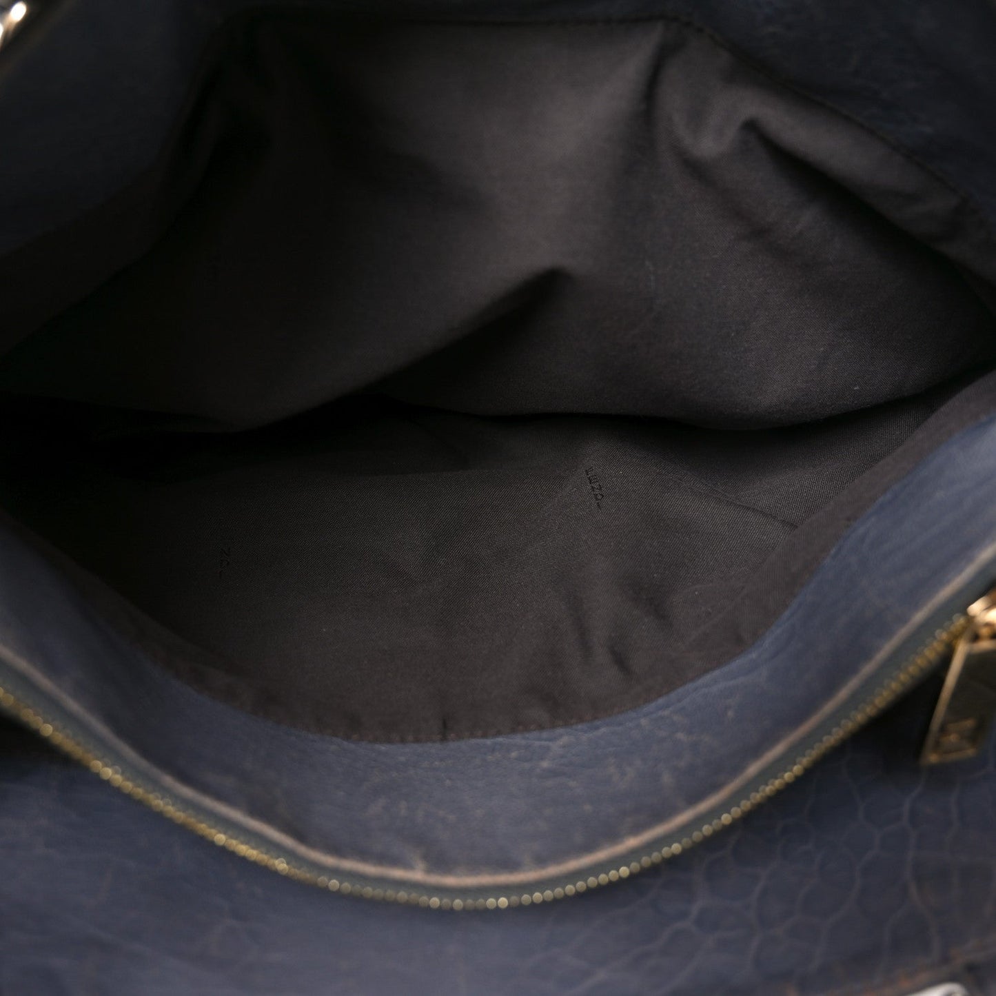 Fendi Crinkled Lambskin Mia Tote Blue