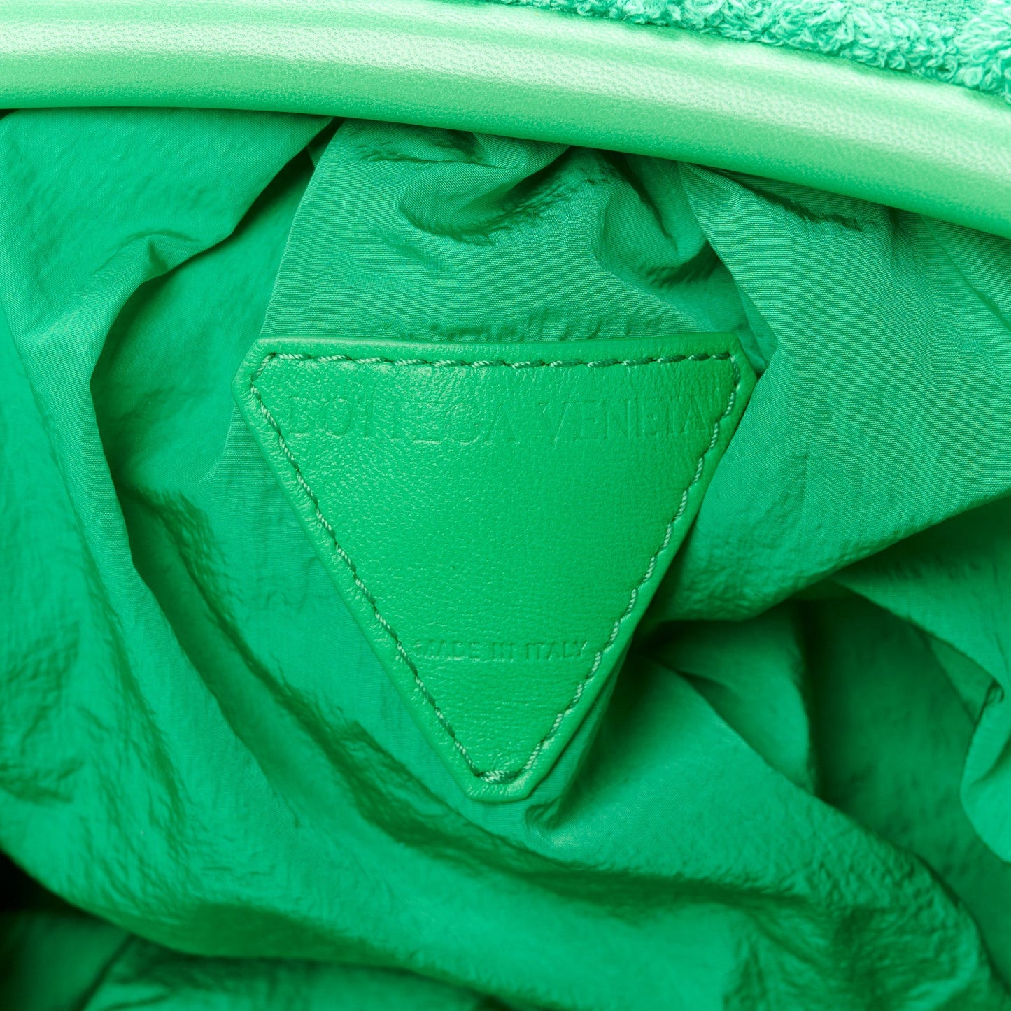Bottega Veneta Sponge Fabric The Pouch Clutch Grass