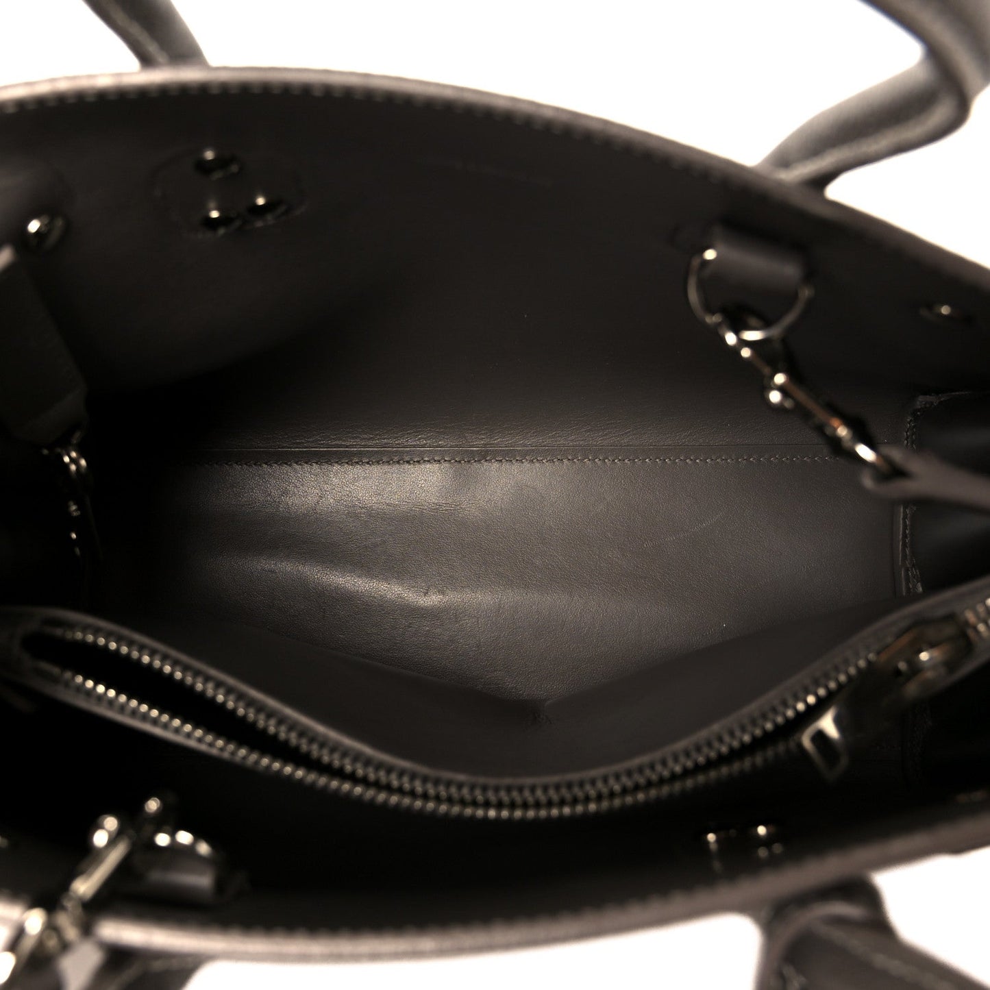Saint Laurent Grained Calfskin Topstich Baby Sac De Jour Grey