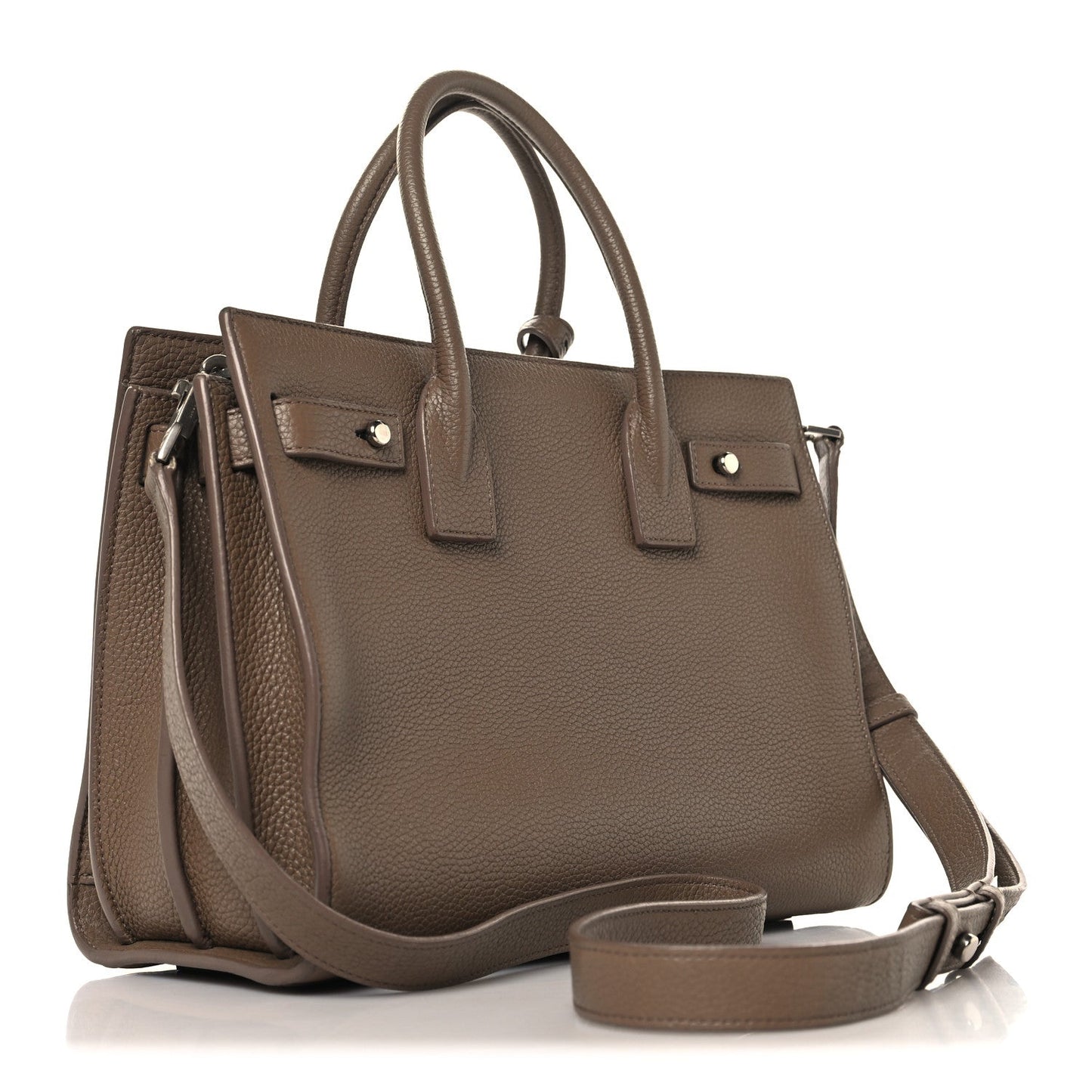 Saint Laurent Grained Calfskin Baby Sac De Jour Souple Taupe