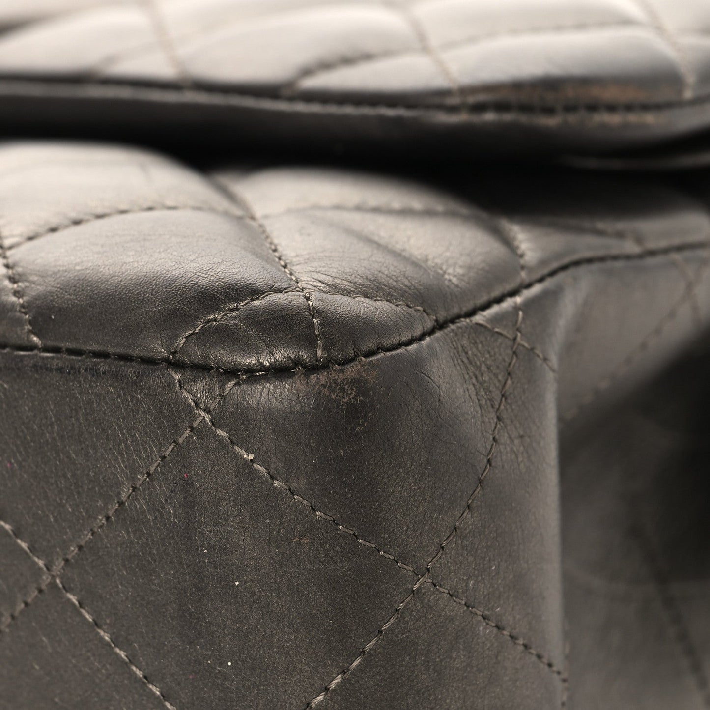 Chanel Metallic Lambskin Quilted Jumbo Double Flap Pewter