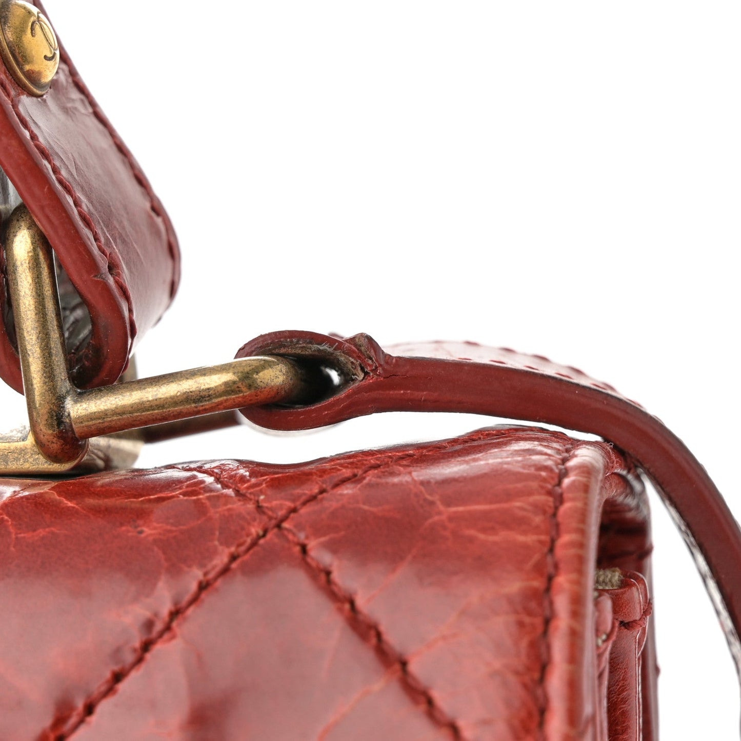 Chanel Glazed Calfskin Quilted Rita Top Handle Flap Red