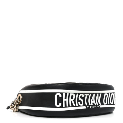 Christian Dior Lambskin Cannage Medium Dior Vibe Hobo Bag Black
