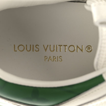 Louis Vuitton Calfskin Monogram Run Away Sneakers 36 White Green