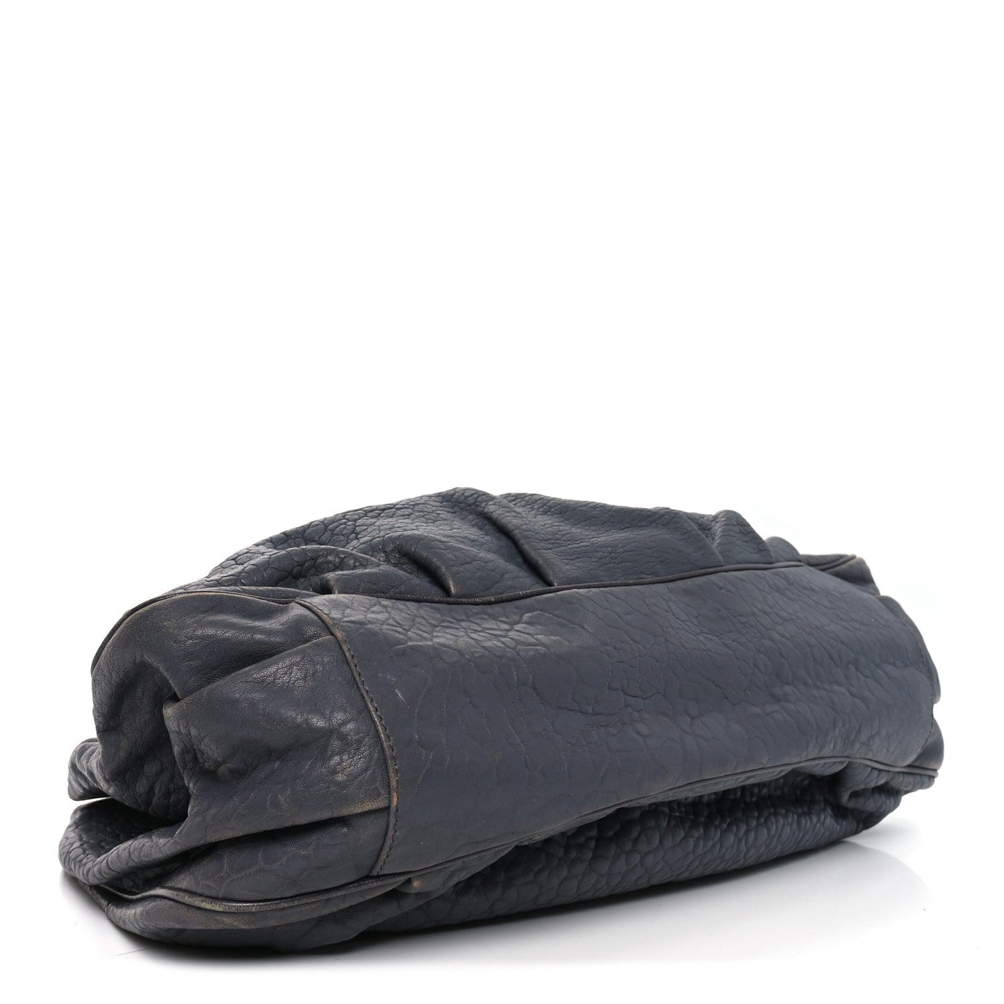 Fendi Crinkled Lambskin Mia Tote Blue