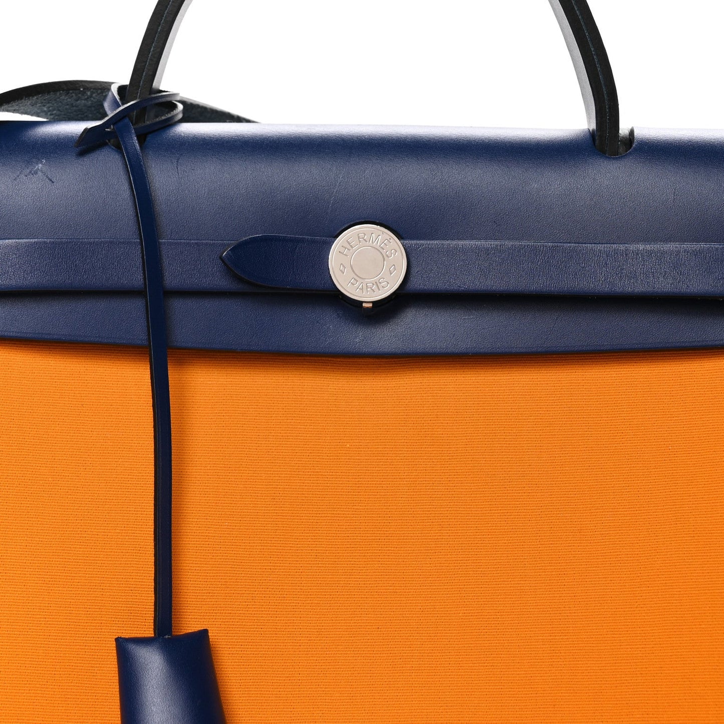 Hermes Military Toile Vache Hunter Verso Herbag Zip Retourne 31 PM Jaune Or Bleu Outremer Bleu Saphir