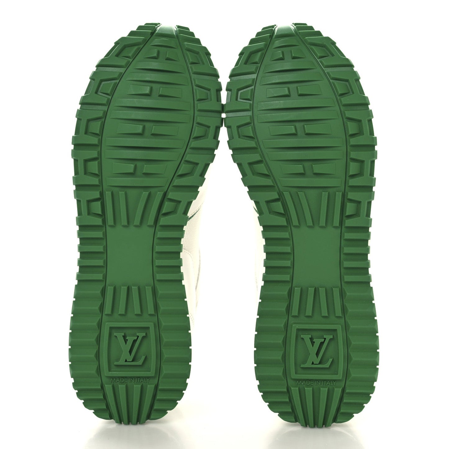 Louis Vuitton Calfskin Monogram Run Away Sneakers 36 White Green