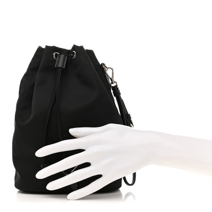 Prada Re-Nylon Vela Drawstring Wristlet Pouch Black