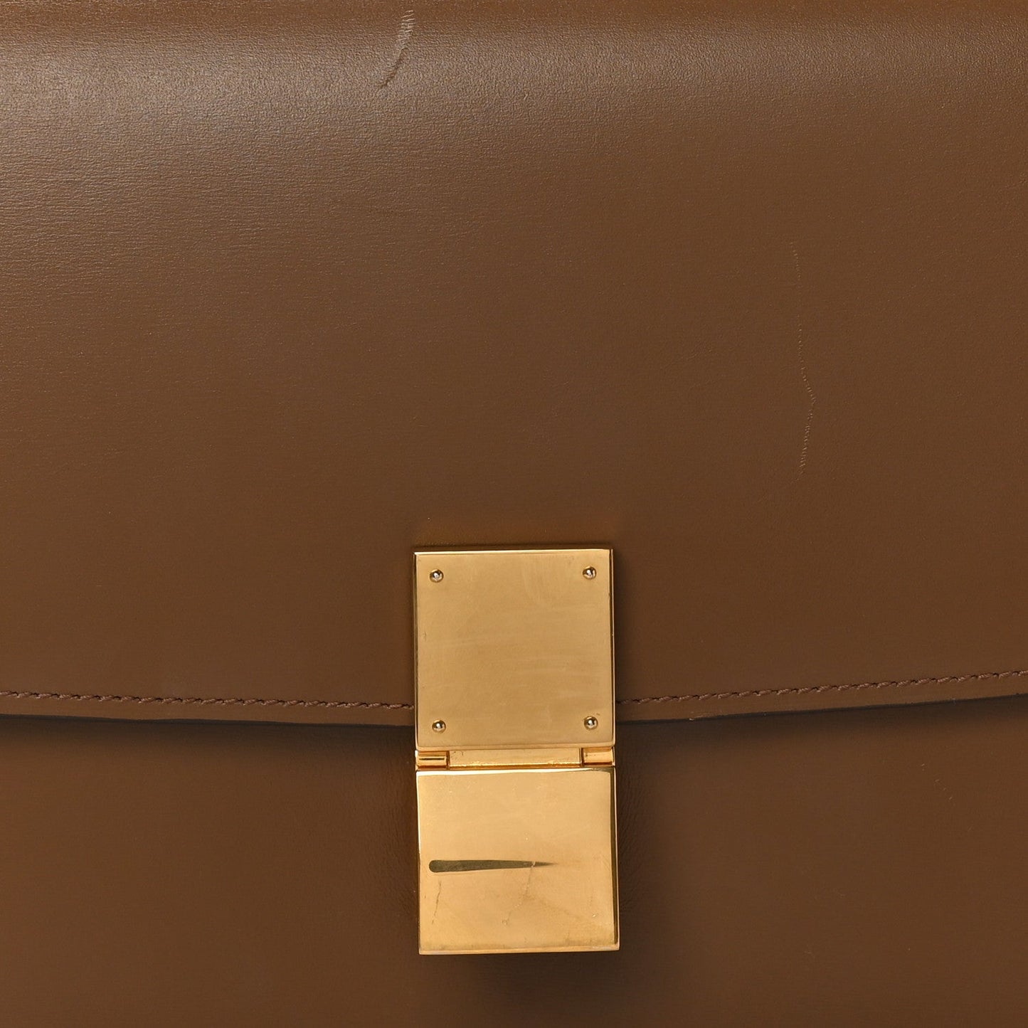Celine Box Calfskin Medium Classic Box Flap Bag Camel