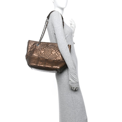 Chanel Metallic Aged Calfskin Small Shopping In Moscow Tote Bronze