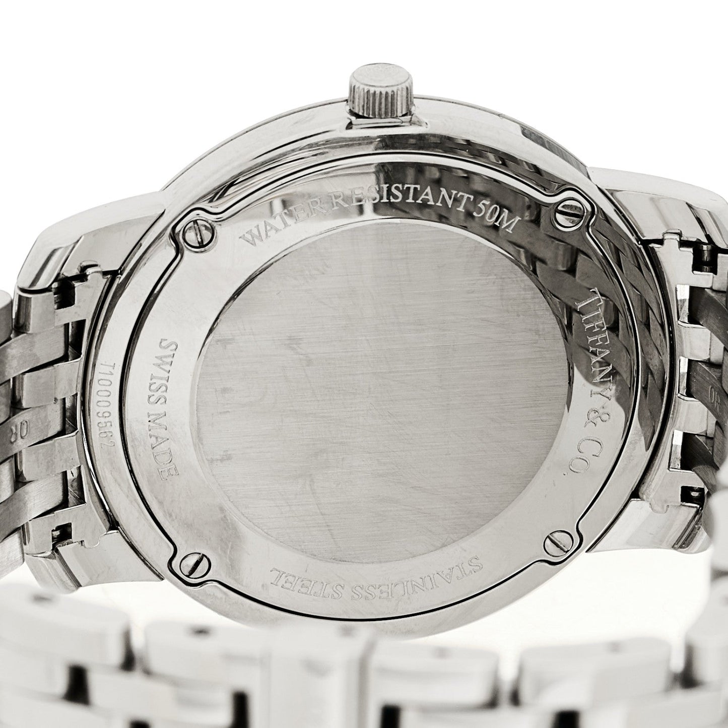 Tiffany Stainless Steel Black Mother of Pearl 37mm Mark Quartz Watch