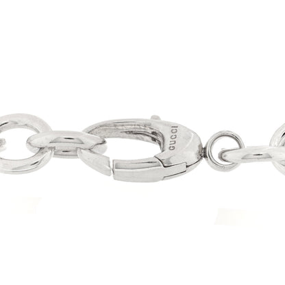 Gucci Sterling Silver G Heart Charm Link Bracelet