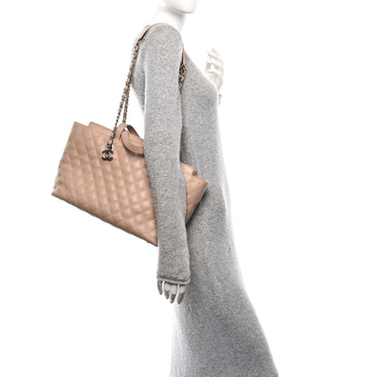 Chanel Calfskin Quilted Large Shopping Tote Light Pink