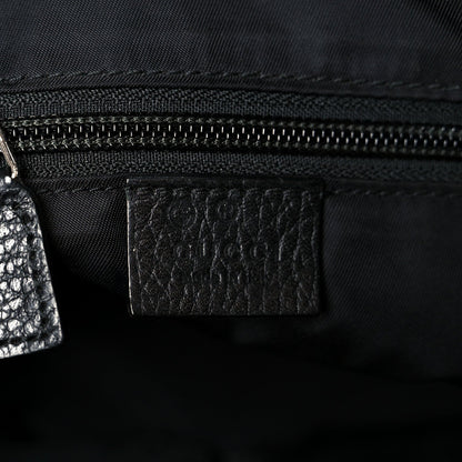 Gucci Nylon Monogram Dollar Calfskin Flat Messenger Bag Black