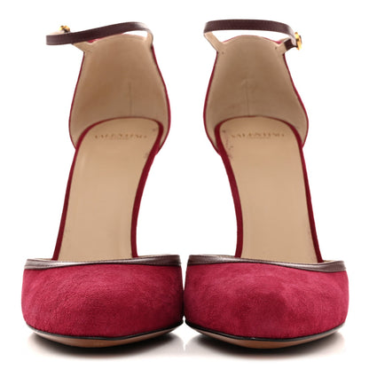 Valentino Garavani Suede Hi Dolly Pumps 39.5 Pink