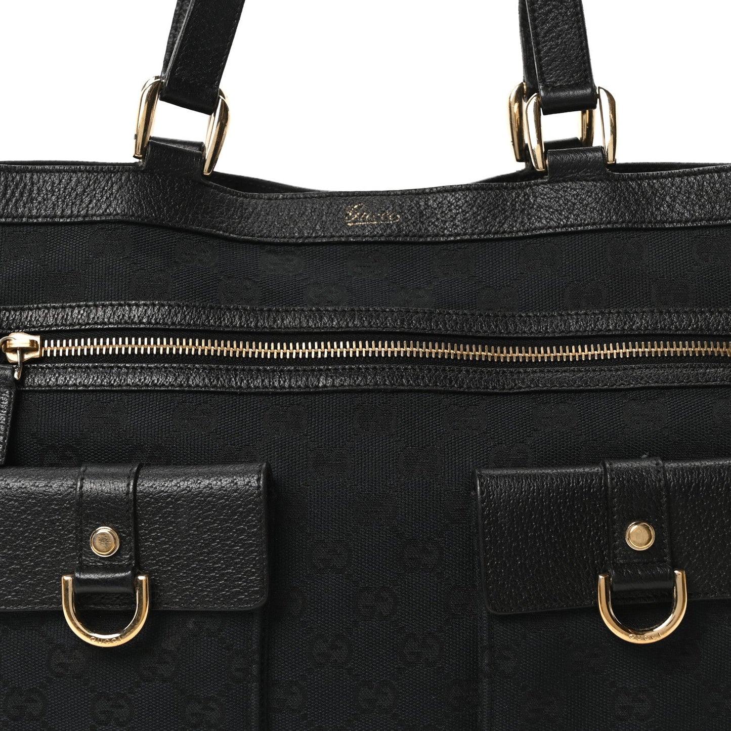 Gucci Monogram Abbey D Ring Tote Black