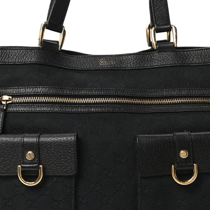 Gucci Monogram Abbey D Ring Tote Black