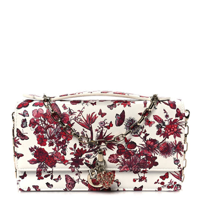 Christian Dior Calfskin Le Coeur Des Papillons Mini My Dior Bag White Multicolor