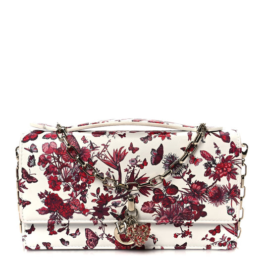 Christian Dior Calfskin Le Coeur Des Papillons Mini My Dior Bag White Multicolor