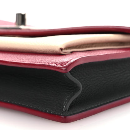 Louis Vuitton Calfskin My Lockme Chain Pochette Lie De Vin Etain Creme