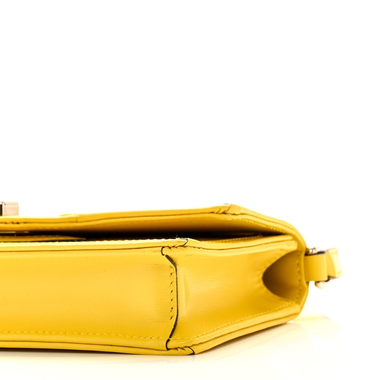 Gucci GG Monogram Textured Dollar Calfskin Mini Luce Shoulder Bag Yellow