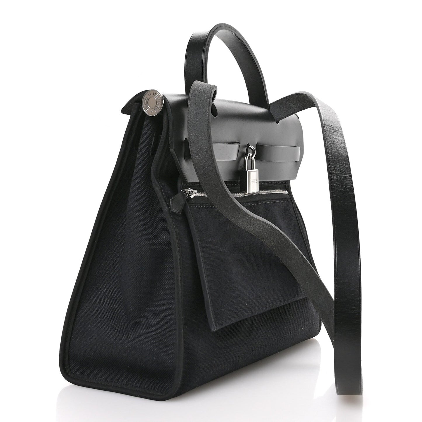 Hermes Military Toile Vache Hunter Herbag Zip PM 31 Black