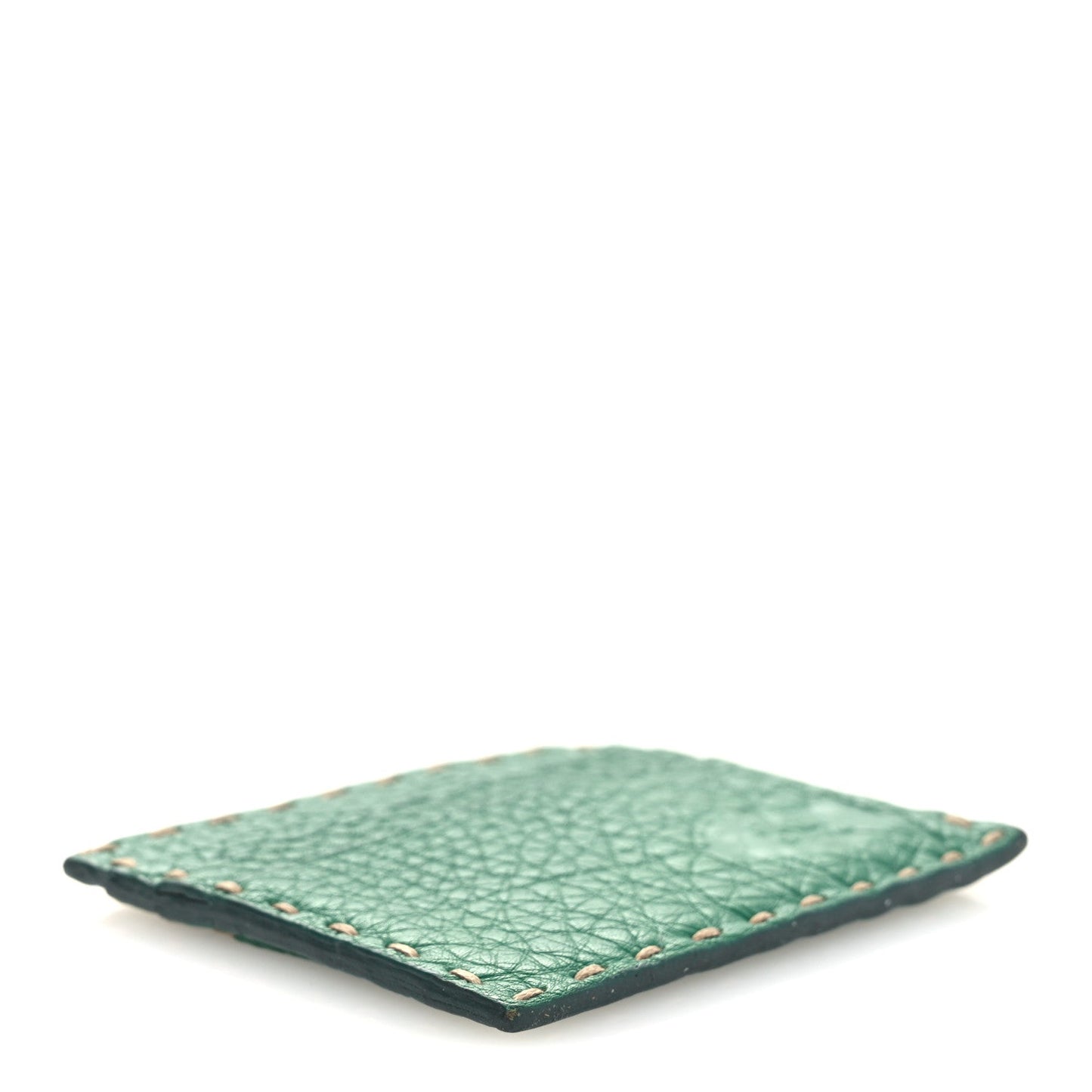 Fendi Cuoio Romano Selleria Card Holder Green