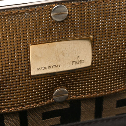 Fendi Metallic Lurex Zucca Mia Tote Bronze