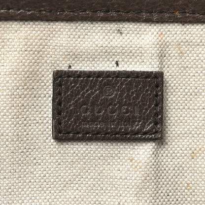 Gucci GG Supreme Monogram Textured Calfskin Small Ophidia Shoulder Tote Bag Beige Ebony New Acero