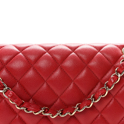Chanel Caviar Quilted Medium Double Flap Red