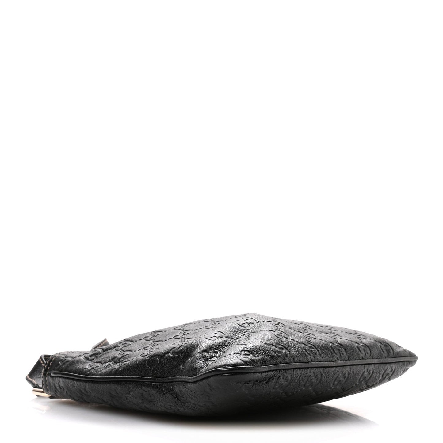 Gucci Guccissima Small Flat Messenger Bag Black