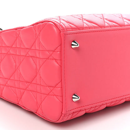 Christian Dior Lambskin Cannage Medium Lady Dior Fuchsia