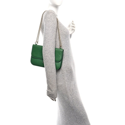 Valentino Garavani Vitello Medium Glam Lock Rockstud Flap Pop Green