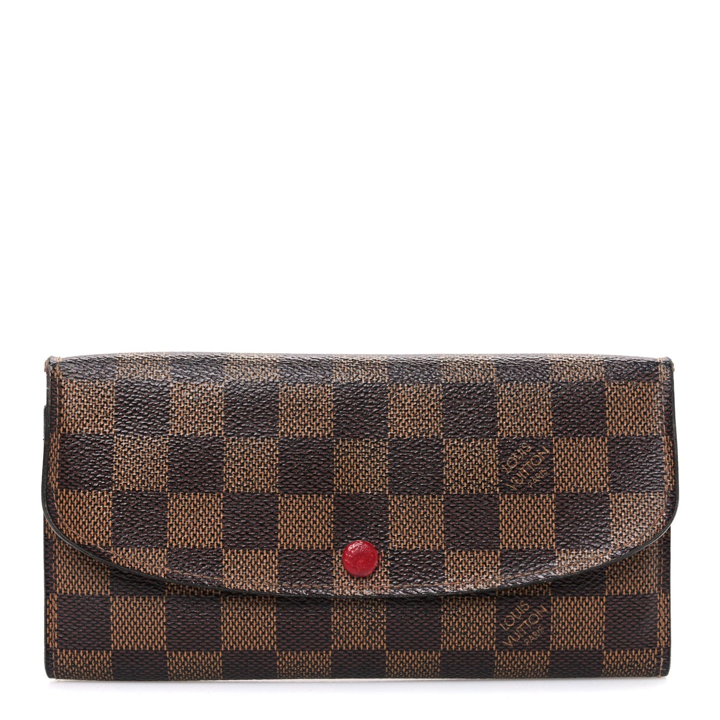 Louis Vuitton Damier Ebene Emilie Wallet Red