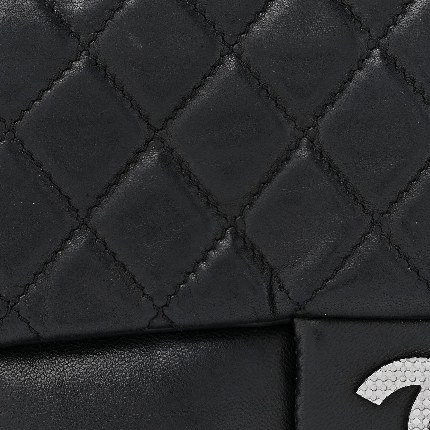 Chanel Lambskin Quilted Chain Mail Shoulder Bag Black