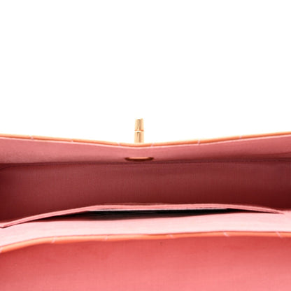 Chanel Patent Calfskin Scallop Quilted Single Flap Pink