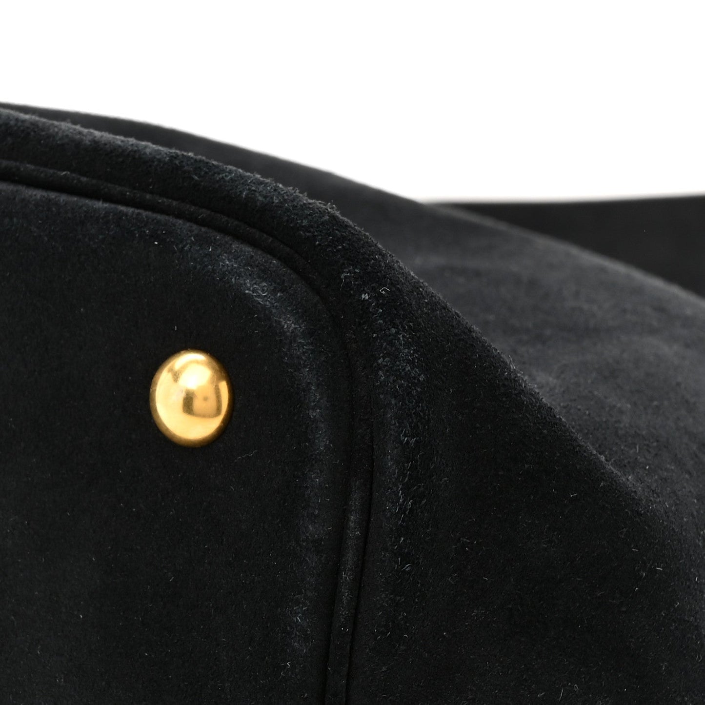 Saint Laurent Suede Studded Bucket Bag Black