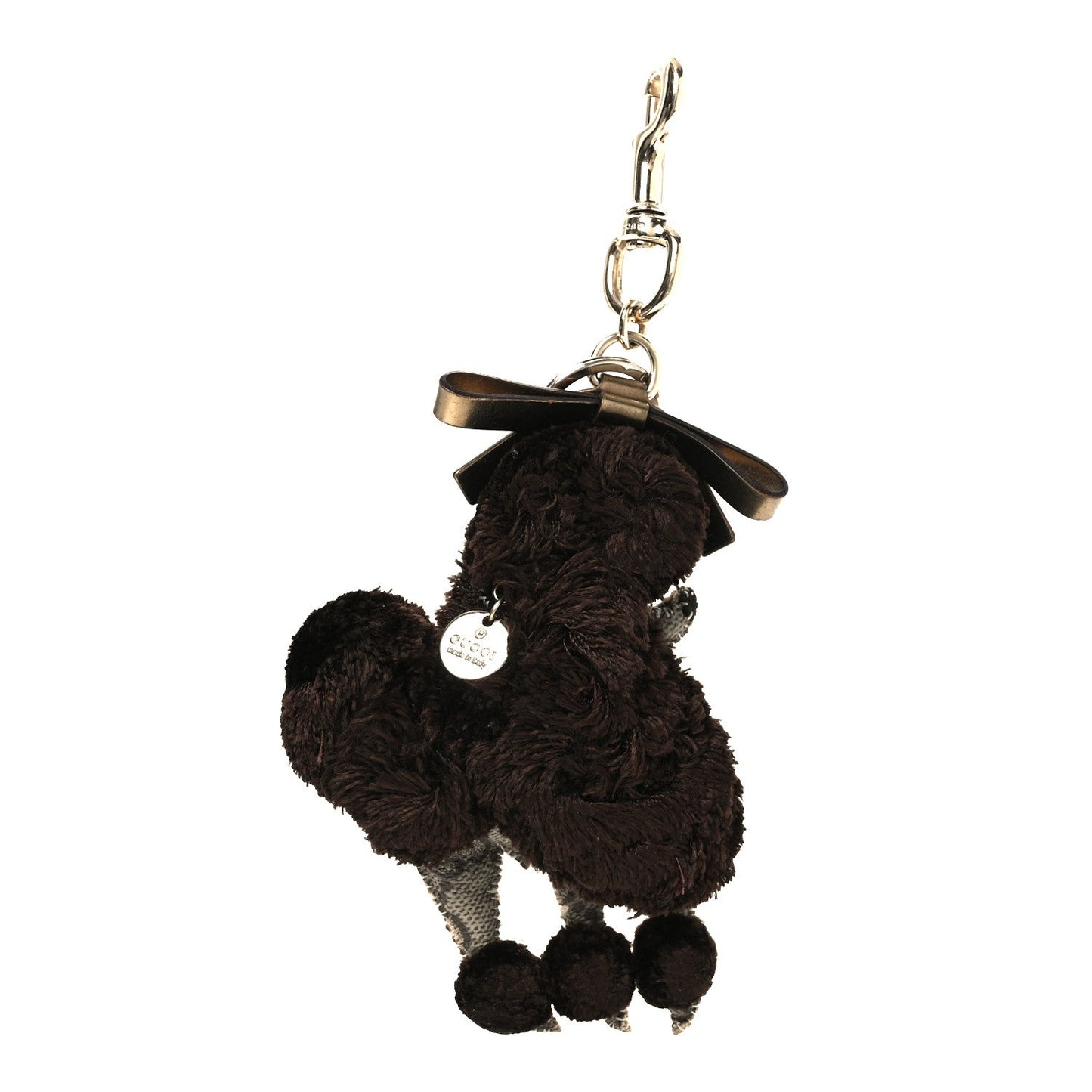 Gucci GG Supreme Monogram Lulu French Poodle Bag Charm Brown